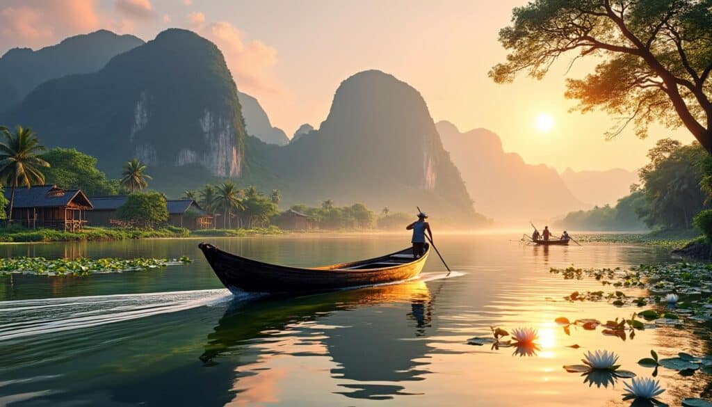 découvrez la magie du mékong au laos à travers une croisière lente et relaxante, parfaite pour une escapade détente entre paysages pittoresques et culture authentique.