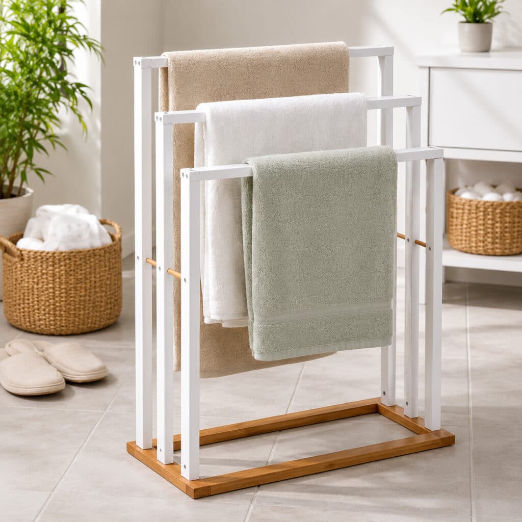 Porte-Serviettes sur Pieds naturéo Blanc