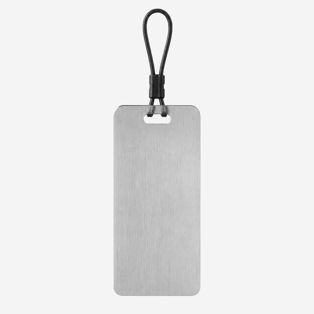 étiquette bagage aluminium design slim — vue produit