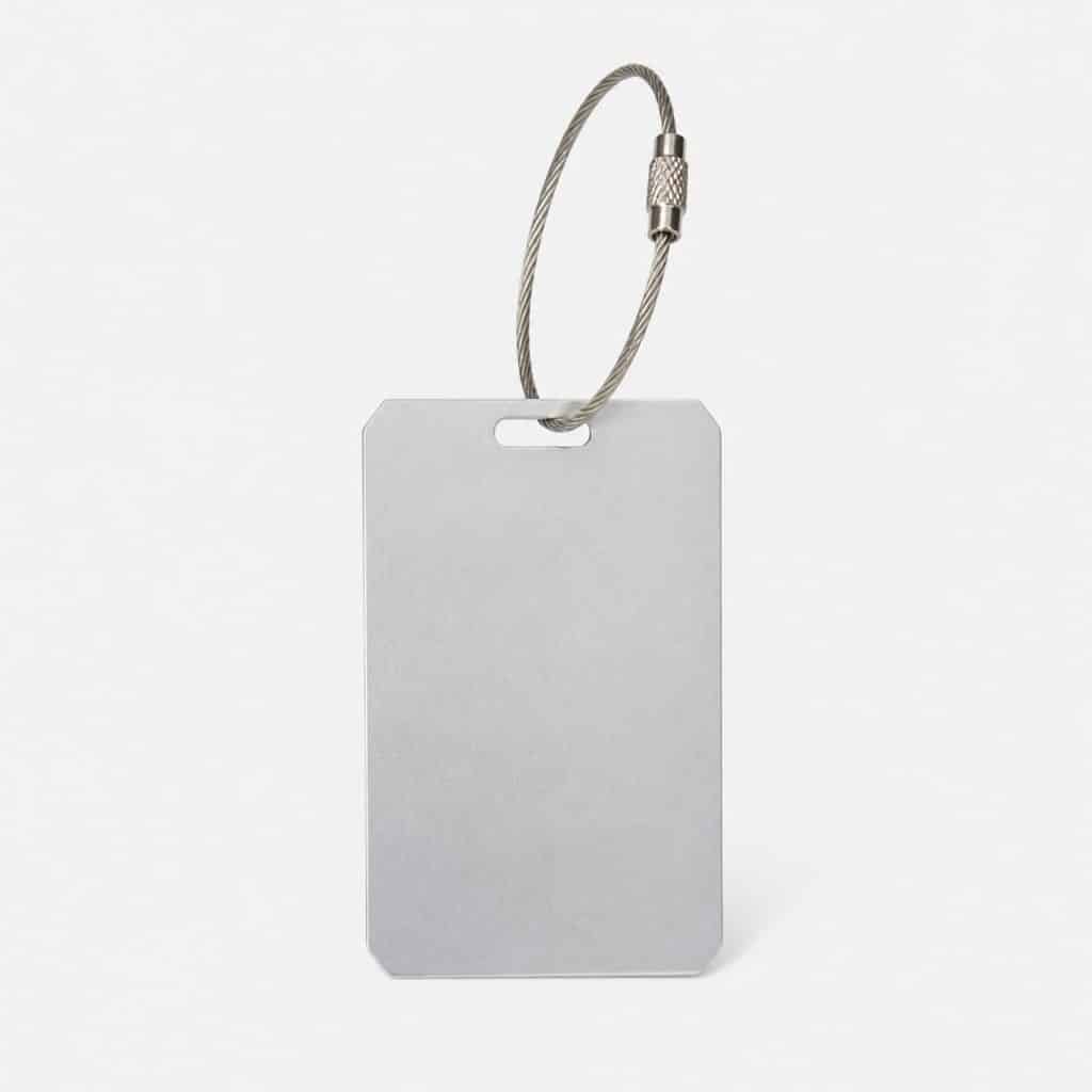 étiquette bagage aluminium fine — vue produit