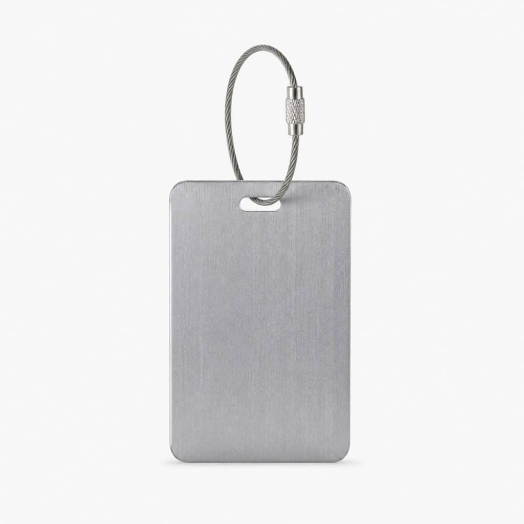 étiquette bagage aluminium fine — vue produit