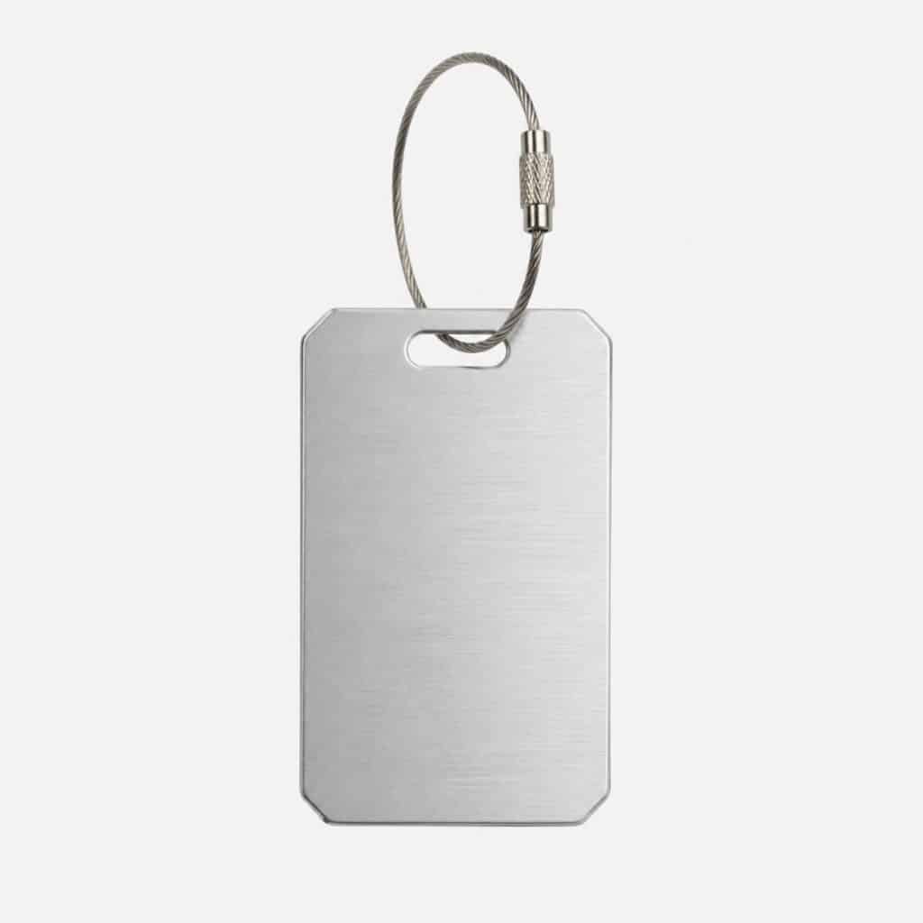 étiquette bagage aluminium robuste — vue produit