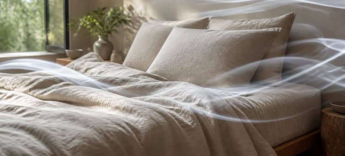 découvrez comment le linge de lit en lin influence la respiration naturelle des tissus, favorisant un environnement de sommeil sain et confortable.